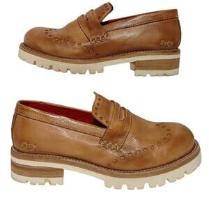 Bed Stu Glenda Loafers Slip On Casual Shoes Brown Leather Womens Size 8.5 US